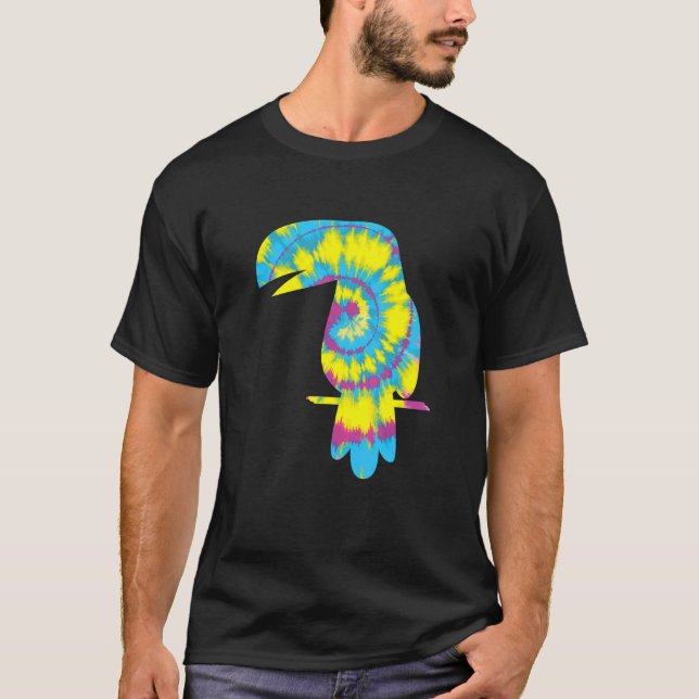 Toucan Bird Tye Die Tropical Animal Toucans Cute B T-Shirt (Front)