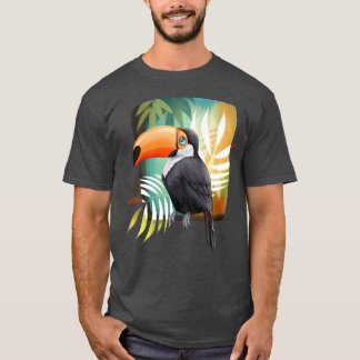 Toucan bird with tropical leaves girl T-Shirt