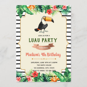 Toucan birthday party invitation