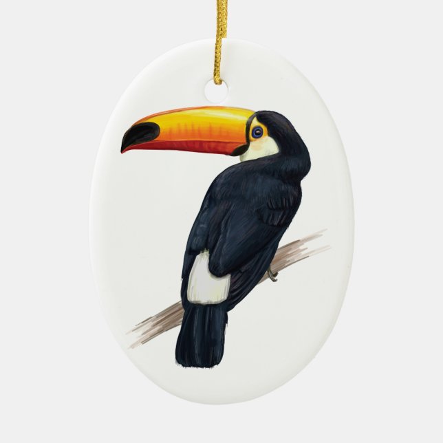 Toucan Ceramic Ornament (Front)