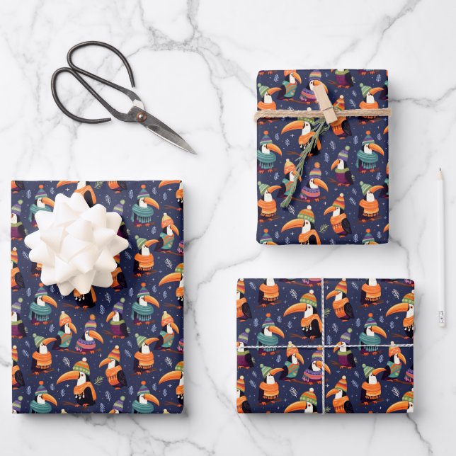Toucan Christmas Wrapping Paper (Front)