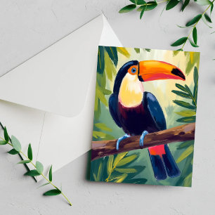 Toucan Colourful Tropical Bird Watercolor Card