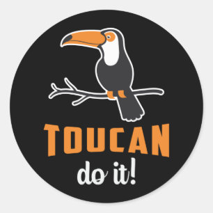 Toucan Do It Bird Watcher Watching Retro Toucans Classic Round Sticker
