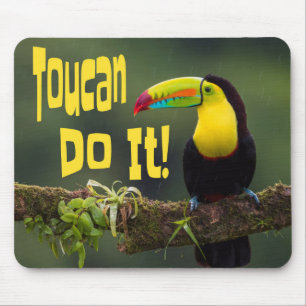 Toucan Do It! Colourful Bird Motivational Funny Mouse Pad