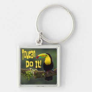 Toucan Do It! Colourful Bird Motivational Funny Pu Key Ring
