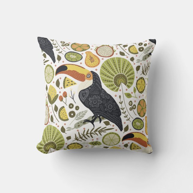 Toucan Dreams Throw Pillow (Front)