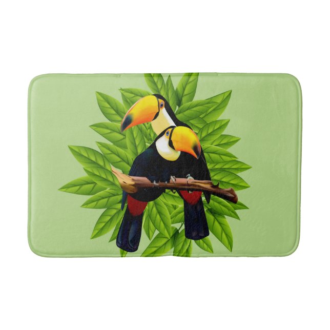 Toucan Duo Green Bath Mat (Front)