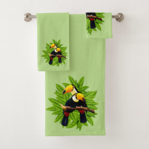 Toucan Duo Green Bath Towel Set
