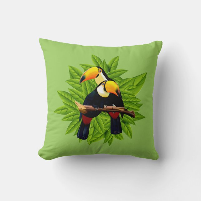 Toucan Duo Green Cushion (Front)