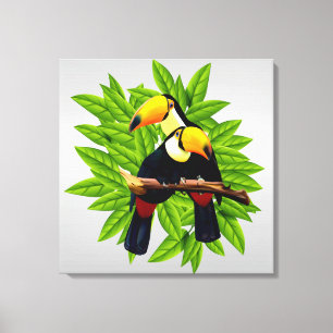 Toucan Duo Silver Canvas Print