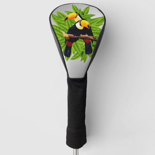 Toucan Duo Silver Golf Head Cover (Front)