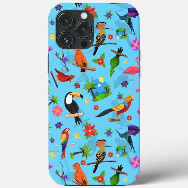 Toucan Flamingo And Arara Seamless Birds Pattern Case-Mate iPhone Case (Back)