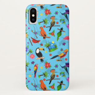 Toucan Flamingo And Arara Seamless Birds Pattern iPhone X Case