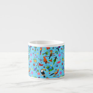 Toucan Flamingo And Arara Seamless Birds Pattern Espresso Cup