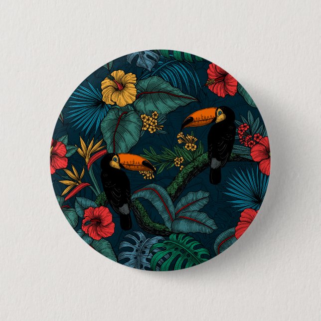 Toucan garden 2 6 cm round badge (Front)