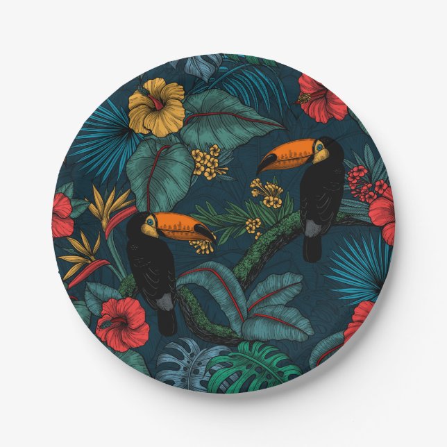 Toucan garden 2 paper plate (Front)
