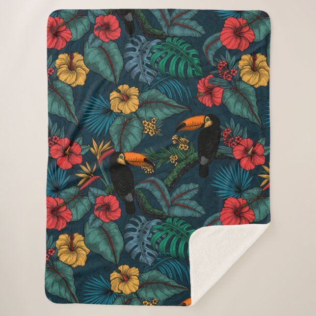 Toucan garden 2 sherpa blanket (Front)