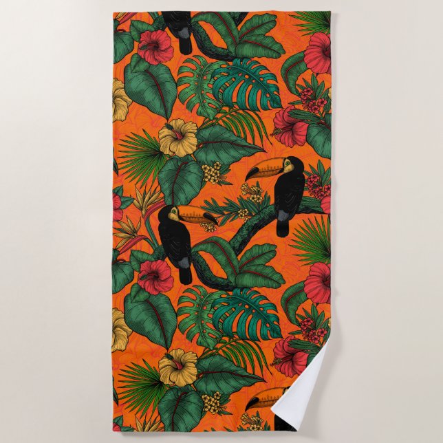Toucan garden beach towel (Front)