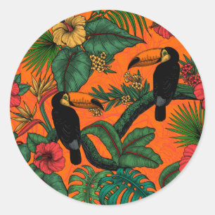 Toucan garden classic round sticker