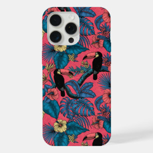 Toucan garden in red and blue iPhone 15 pro max case
