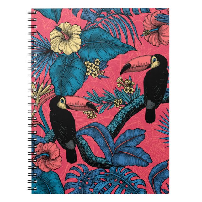 Toucan garden in red and blue notebook (Front)