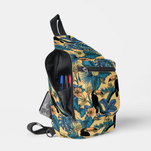 Toucan garden in yellow and blue sling bag