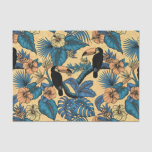 Toucan garden in yellow and blue tissue paper