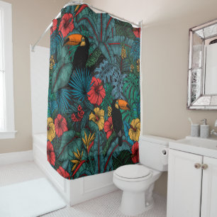 Toucan garden shower curtain