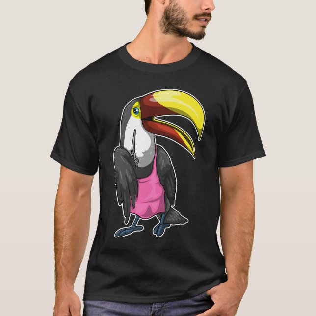 Toucan Hairdresser Scissors T-Shirt (Front)