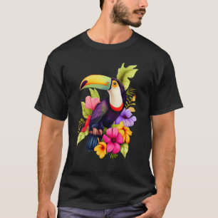 Toucan hibiscus flowers mens womens kids summer tr T-Shirt