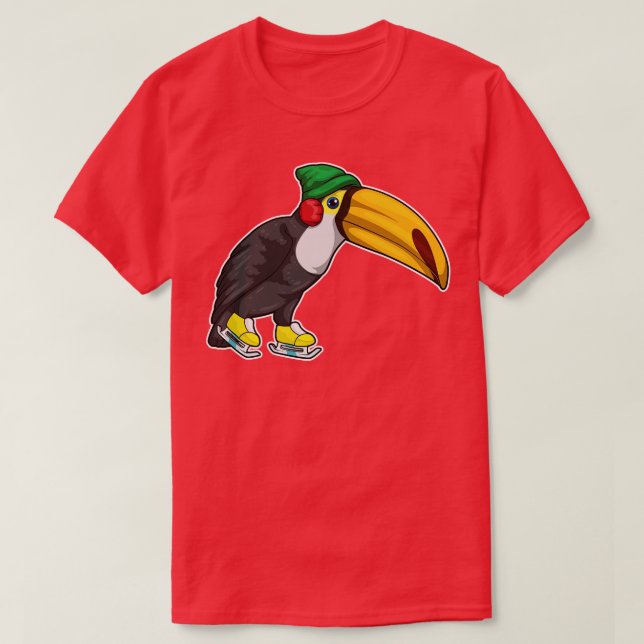 Toucan Ice skating Ice skates T-Shirt (Design Front)