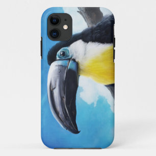 Toucan in Misty Air digital tropical bird painting iPhone 11 Case