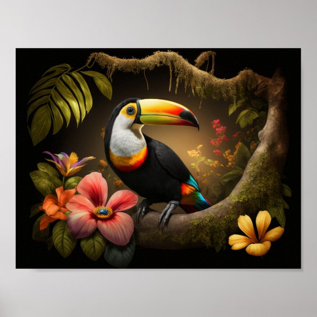 Toucan in rainforest poster (Front)
