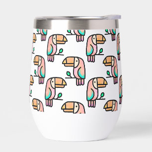 toucan jungle bird pastel rainbow cartoon pattern