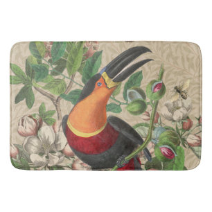 Toucan Jungle Tropical Bird Beautiful Antique Bath Mat