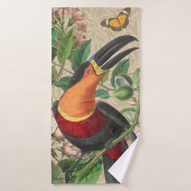 Toucan Jungle Tropical Bird Beautiful Antique Bath Towel Set (Bath Towel)