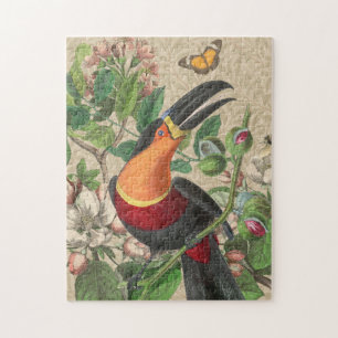 Toucan Jungle Tropical Bird Beautiful Antique Jigsaw Puzzle