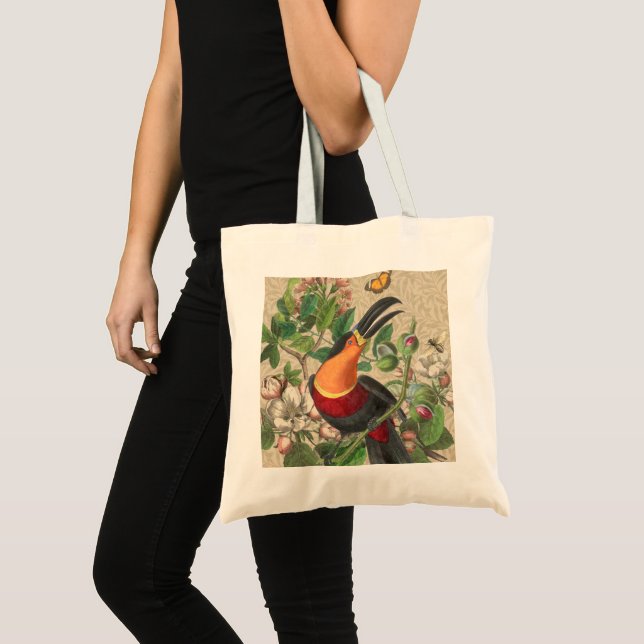 Toucan Jungle Tropical Bird Beautiful Antique Tote Bag (Front (Product))