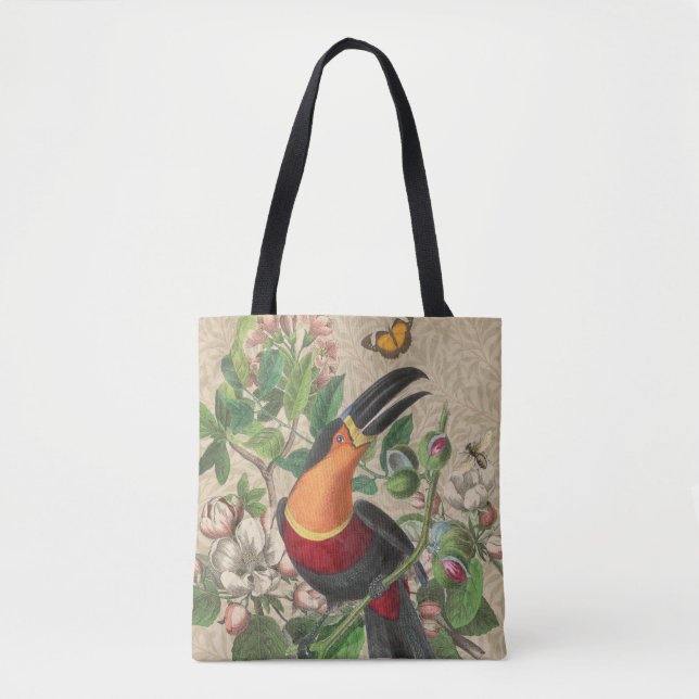 Toucan Jungle Tropical Bird Beautiful Antique Tote Bag (Front)