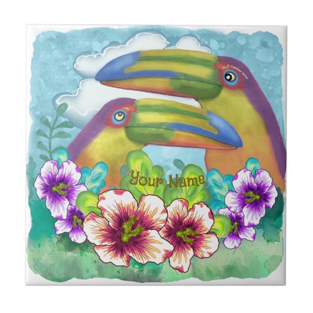 Toucan Lovers Ceramic Tile (Front)
