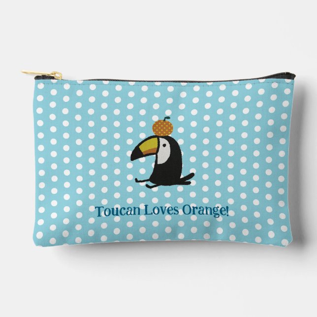 Toucan Loves Orange Accessory Pouch (Front)