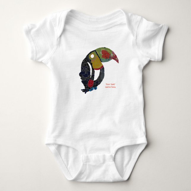 Toucan Mosaic Customisable Baby Bodysuit (Front)