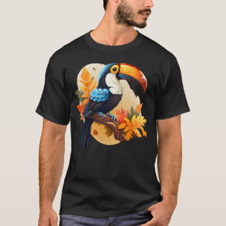 Toucan Paradise Bird Autumn Perching girl T-Shirt