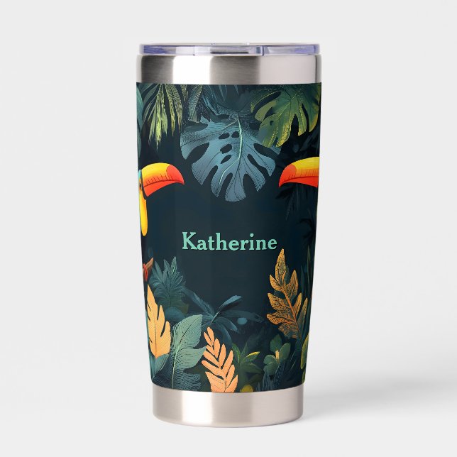  Toucan Paradise: Customizable Design Insulated Tumbler (Front)