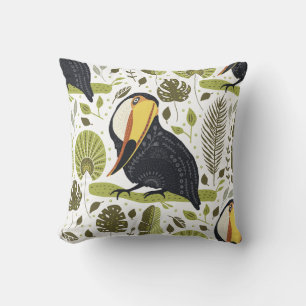 Toucan Paradise Throw Pillow