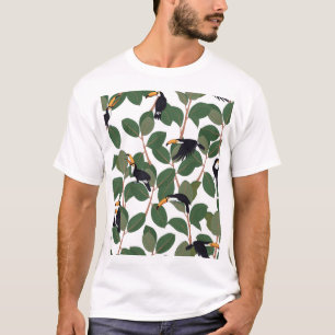 Toucan Parrot and Ficus: Vintage Elegance. T-Shirt