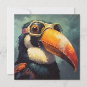 Toucan Pilot Vintage Aviator Graphic Art