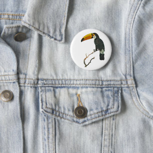 Toucan Portrait Animal Tropical Bird Design 6 Cm Round Badge