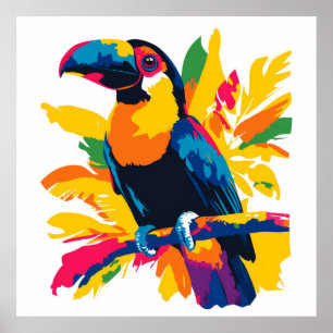 Toucan Portrait Illustration Watercolour Painting Poster
