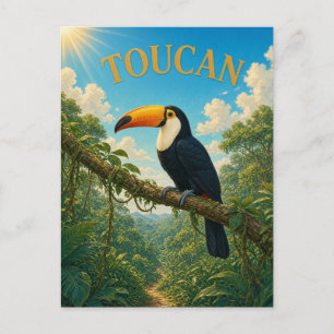 Toucan Rainforest Canopy Watercolor GeoSaga Postcard